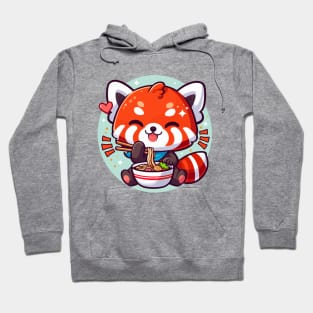 Red Panda Eating Ramen Noodle Kawaii Asian Food Lover Hoodie